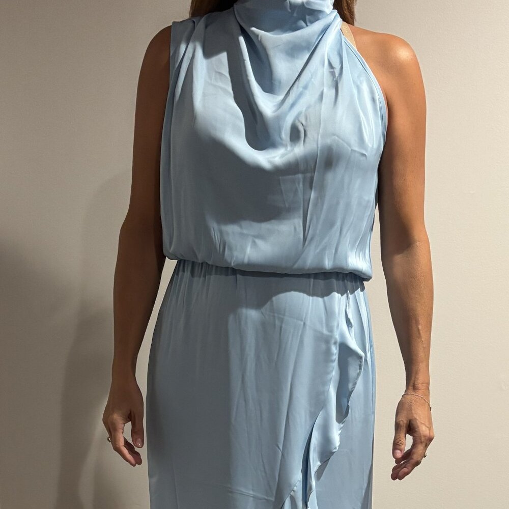 Baby blue dress with cute ruffle